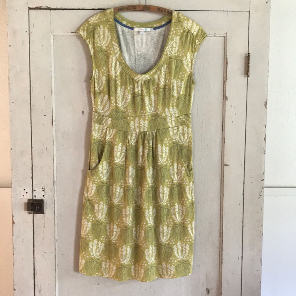 Boden Vintage Style Green Patterned Women's Dress